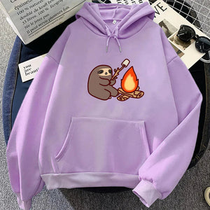 Kawaii Sloth Cooking Marshmallow Campfire Unisex Hoodie-Kawaii Dream