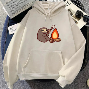 Kawaii Sloth Cooking Marshmallow Campfire Unisex Hoodie-Kawaii Dream