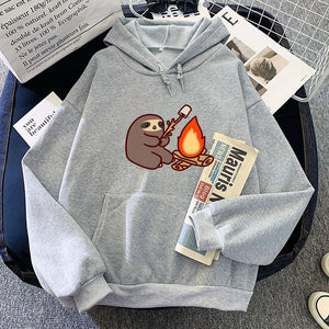 Kawaii Sloth Cooking Marshmallow Campfire Unisex Hoodie-Kawaii Dream