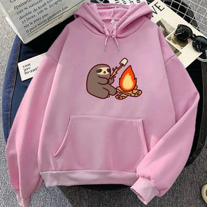 Kawaii Sloth Cooking Marshmallow Campfire Unisex Hoodie-Kawaii Dream