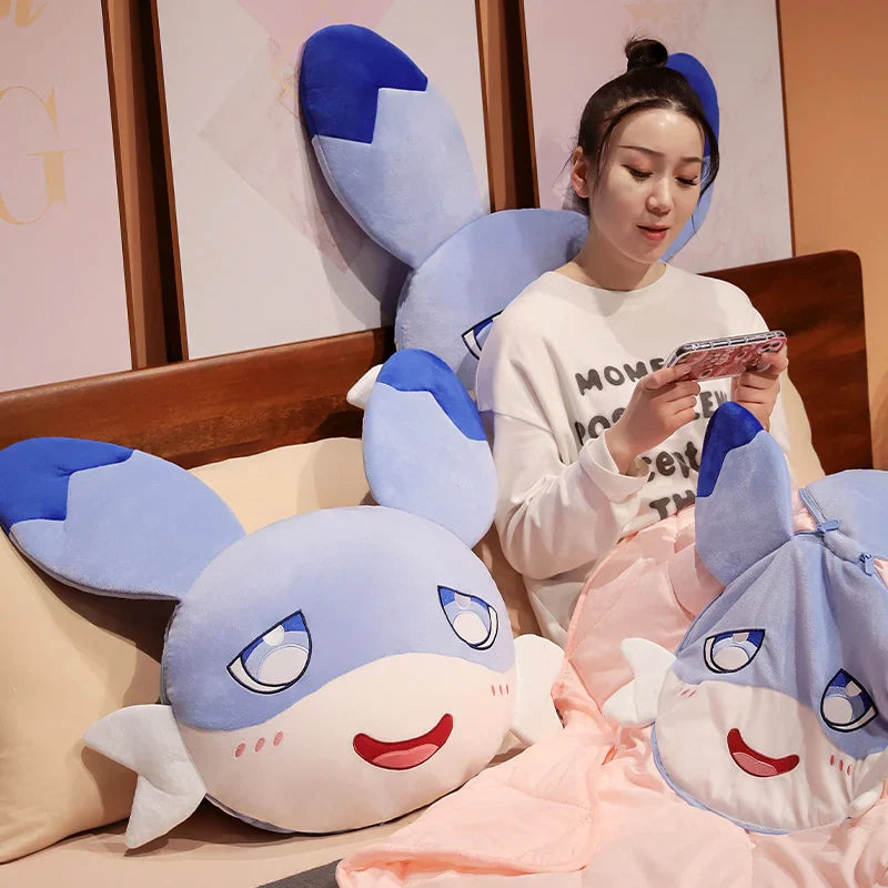 Kawaii Sofi Blue Dragon Pillow Blanket Plushie Combo-Kawaii Dream