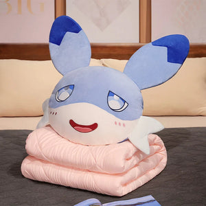 Kawaii Sofi Blue Dragon Pillow Blanket Plushie Combo-Kawaii Dream