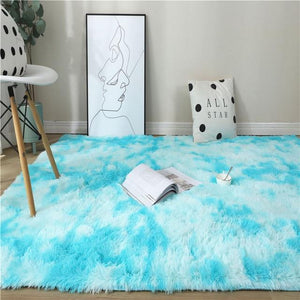 Kawaii Soft Faux Fur Rainbow Rug-Kawaii Dream