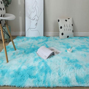 Kawaii Soft Faux Fur Rainbow Rug-Kawaii Dream