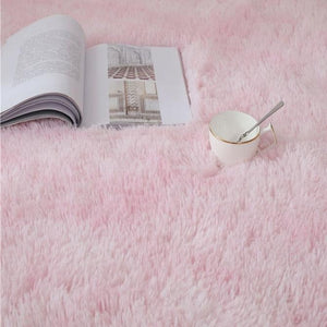 Kawaii Soft Faux Fur Rainbow Rug-Kawaii Dream