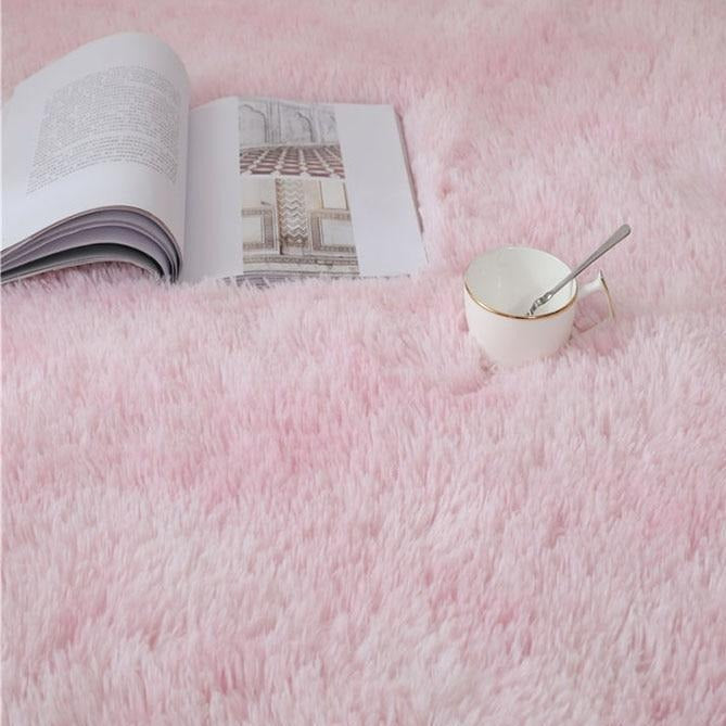 Kawaii Soft Faux Fur Rainbow Rug-Kawaii Dream