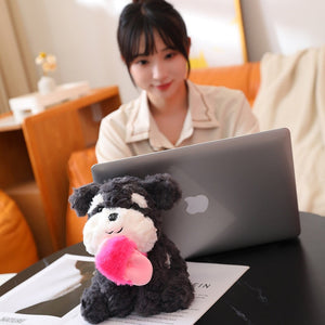 Kawaii Sooty the Black Fluffy Dog with Slipper Plushie-Kawaii Dream