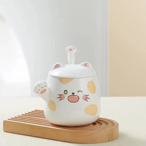 Kawaii Spotted Fortune Cat Mugs-Kawaii Dream
