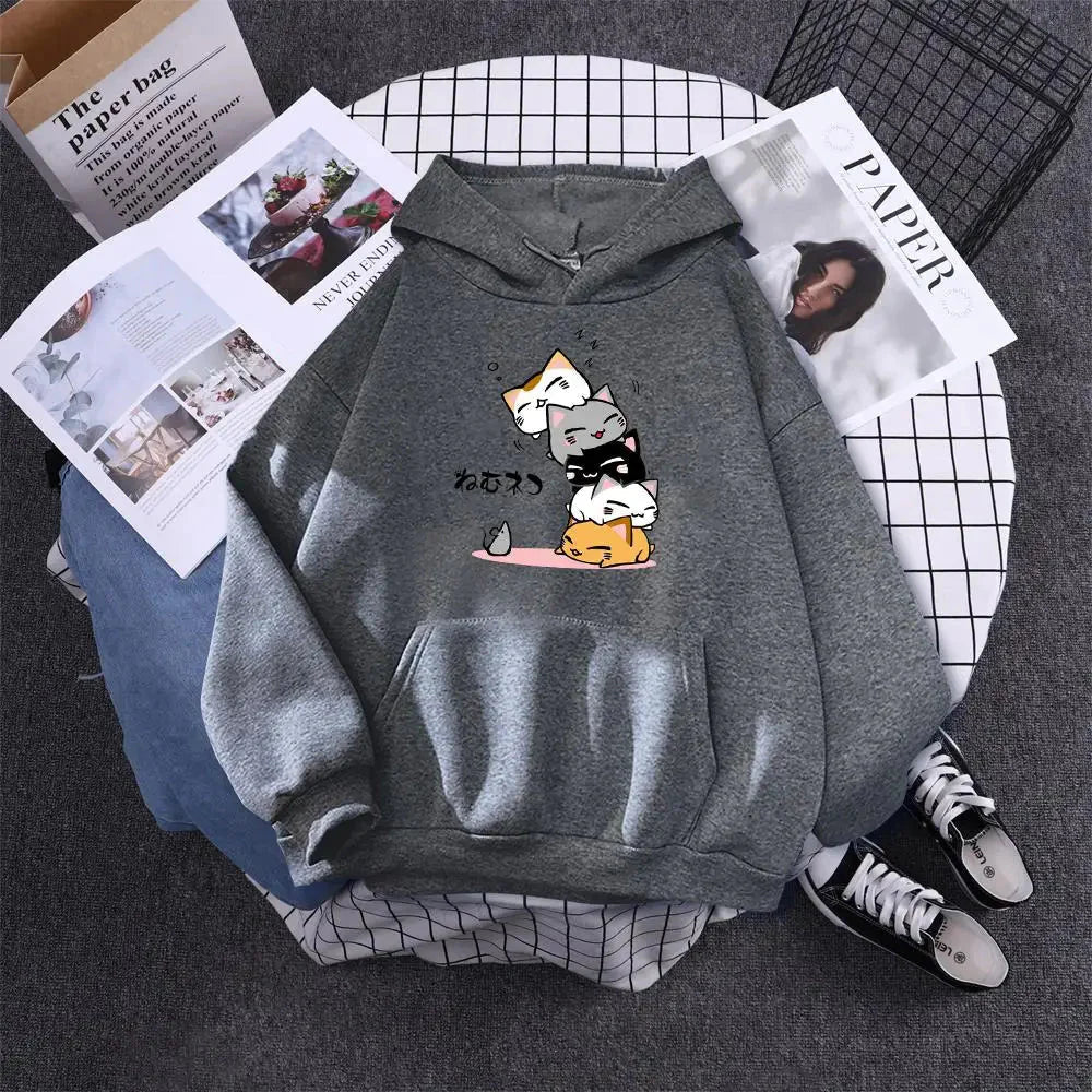 Kawaii Stacked Cats Unisex Hoodie-Kawaii Dream