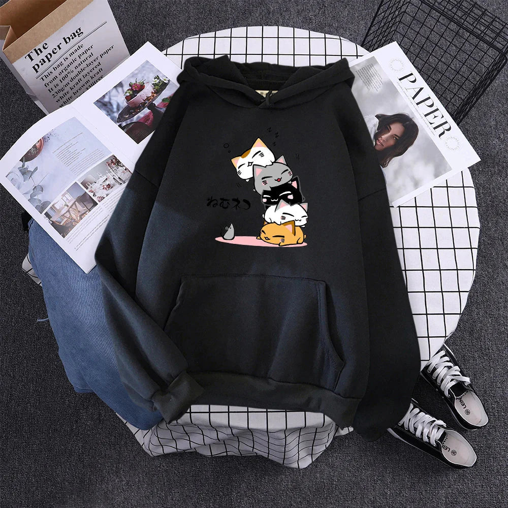 Kawaii Stacked Cats Unisex Hoodie-Kawaii Dream