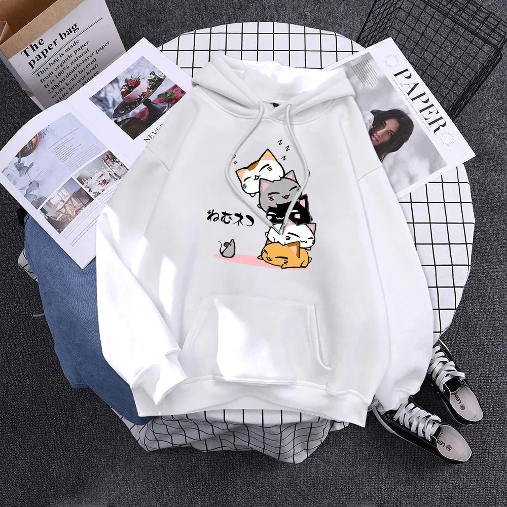 Kawaii Stacked Cats Unisex Hoodie-Kawaii Dream