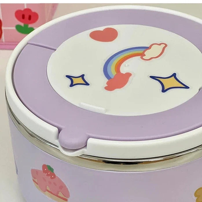 Kawaii Stainless Steel White Purple Ramen Bowl-Kawaii Dream