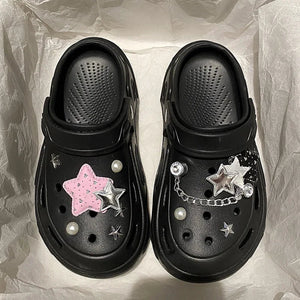 Kawaii Star Chunky Platform Clogs-Kawaii Dream