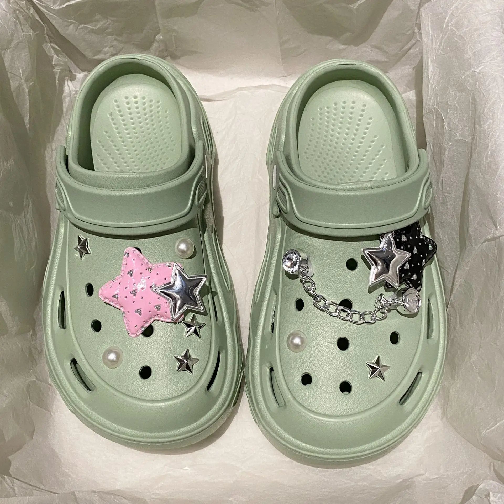 Kawaii Star Chunky Platform Clogs-Kawaii Dream