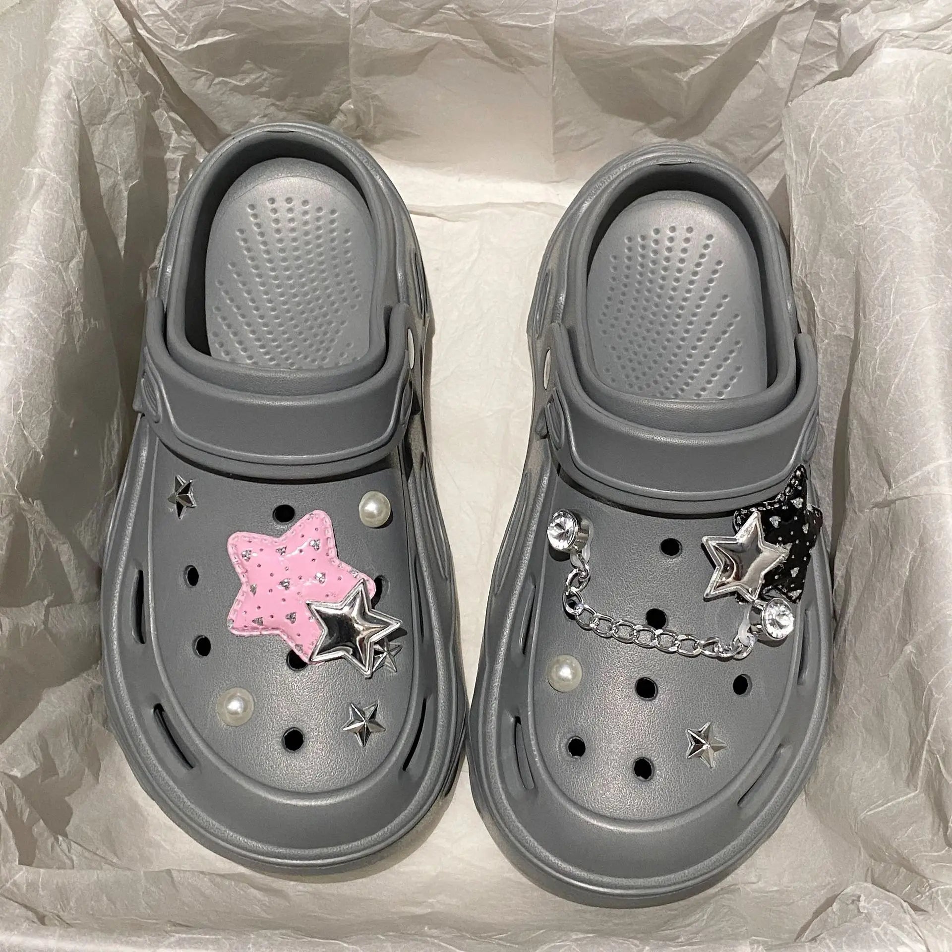Kawaii Star Chunky Platform Clogs-Kawaii Dream