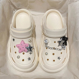 Kawaii Star Chunky Platform Clogs-Kawaii Dream