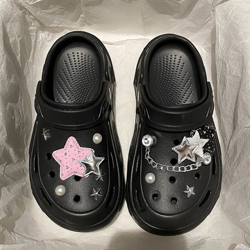 Kawaii Star Chunky Platform Clogs-Kawaii Dream