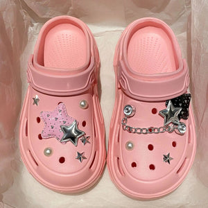 Kawaii Star Chunky Platform Clogs-Kawaii Dream