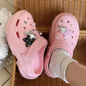 Kawaii Star Chunky Platform Clogs-Kawaii Dream