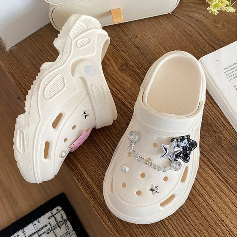 Kawaii Star Chunky Platform Clogs-Kawaii Dream