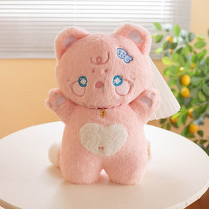 Kawaii Starry Fluffy Cat Heart Plushies-Kawaii Dream