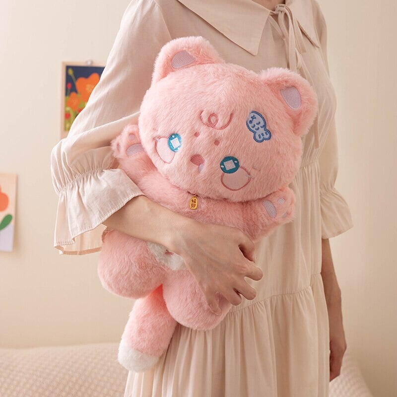 Kawaii Starry Fluffy Cat Heart Plushies-Kawaii Dream