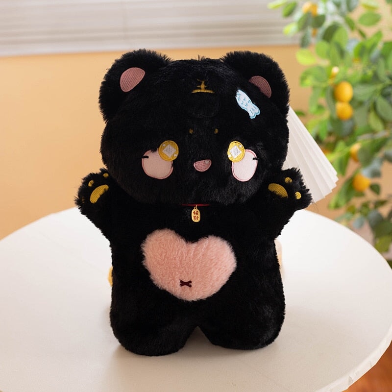 Kawaii Starry Fluffy Cat Heart Plushies-Kawaii Dream