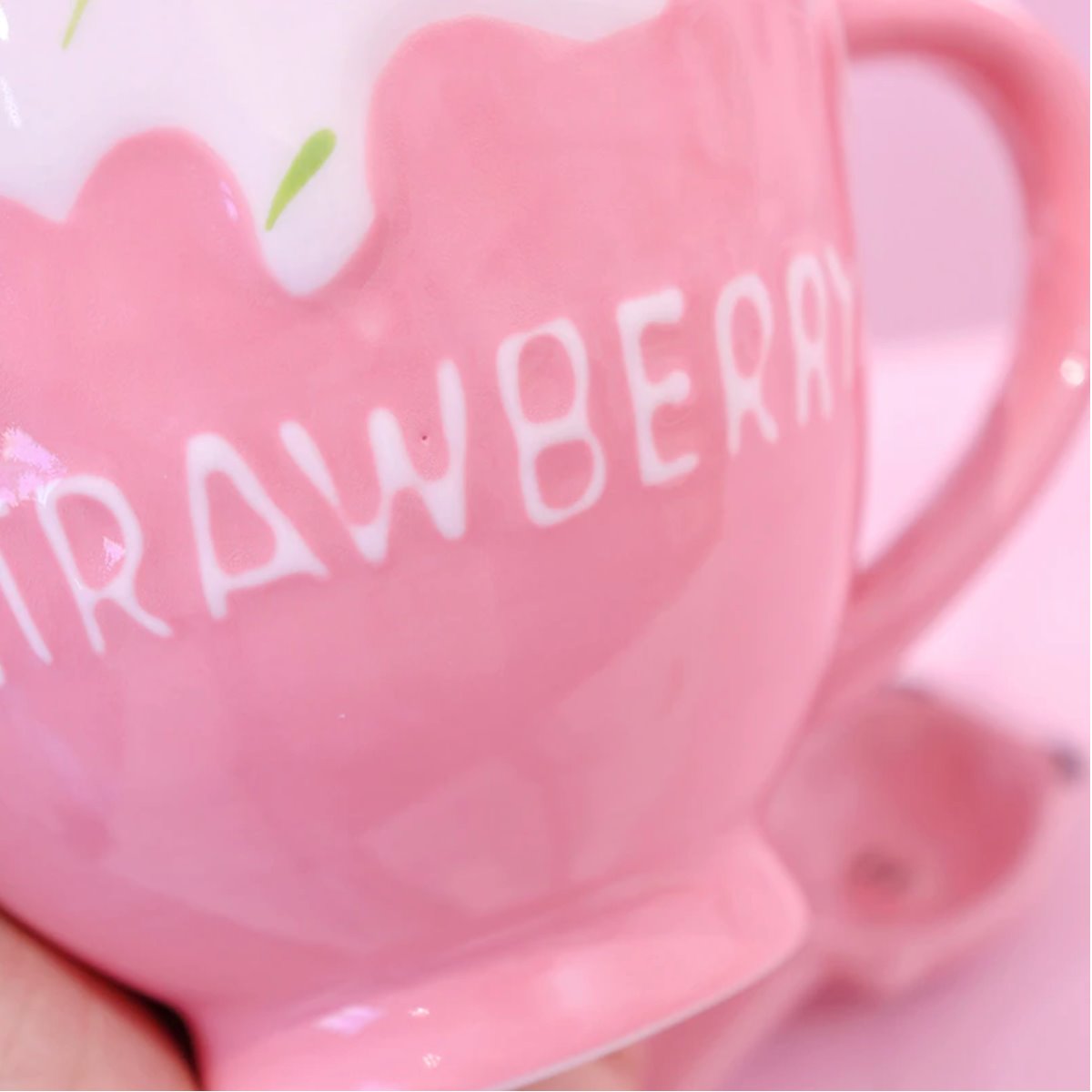 Kawaii Strawberry Milk Mug with Spoon-Kawaii Dream