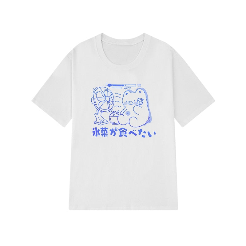 Kawaii Sweet Blue Bear Tee-Kawaii Dream