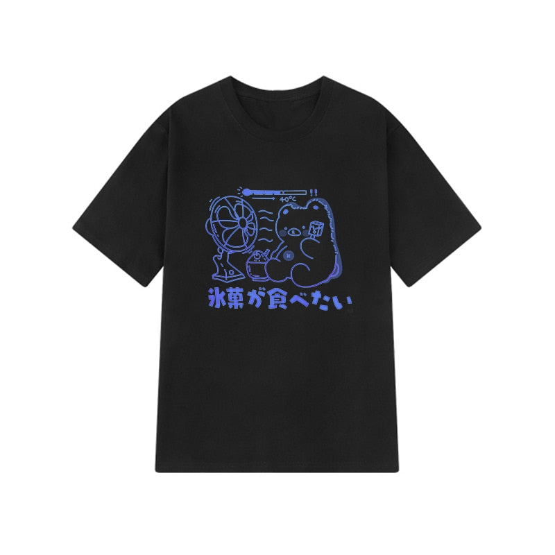 Kawaii Sweet Blue Bear Tee-Kawaii Dream