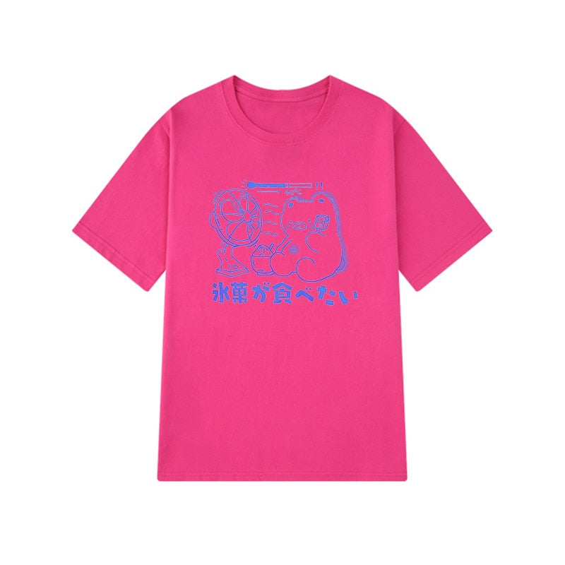 Kawaii Sweet Blue Bear Tee-Kawaii Dream