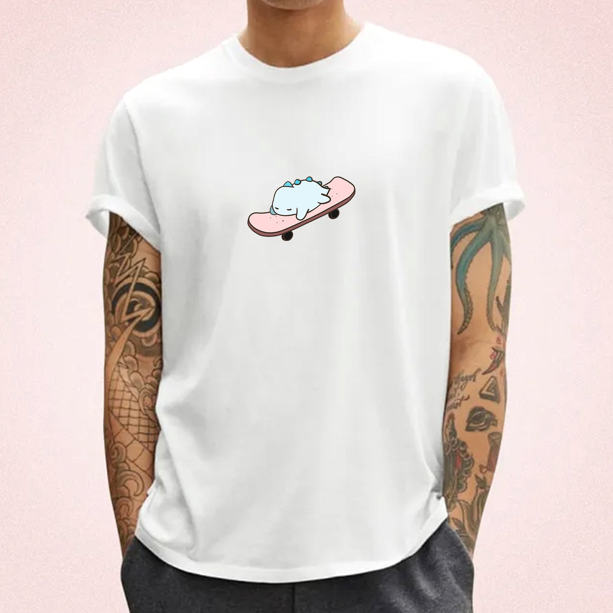 Kawaii Tato Sleep Skateboarding Unisex Tee-Kawaii Dream