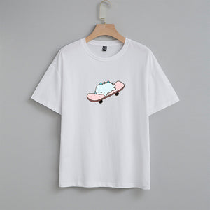 Kawaii Tato Sleep Skateboarding Unisex Tee-Kawaii Dream