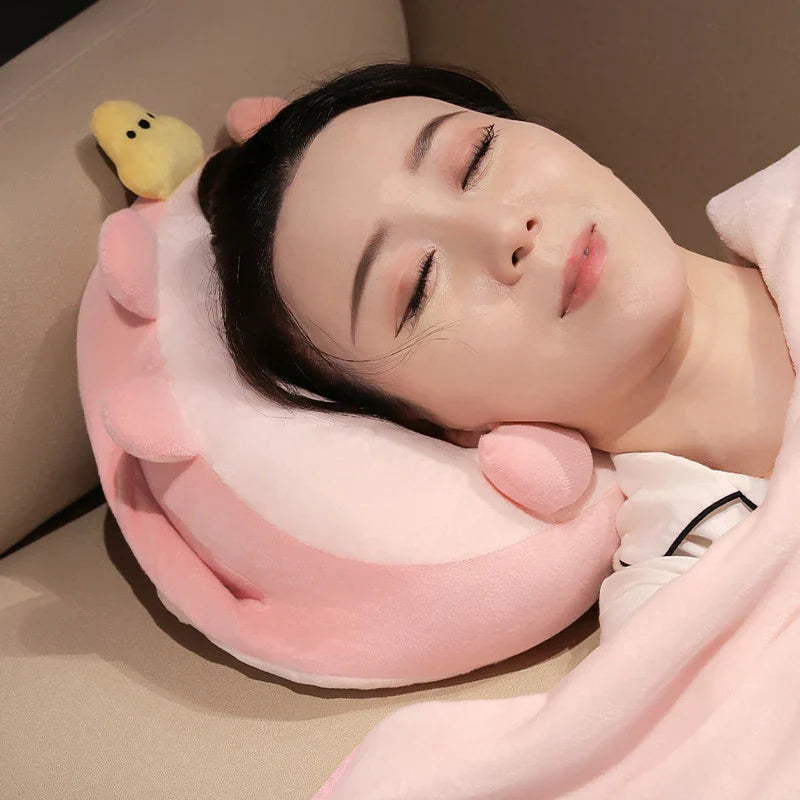 Kawaii Triangle Capybara Plush Pillows With Blanket-Kawaii Dream