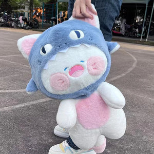 Kawaii White Cat Shark Hat Plushie-Kawaii Dream