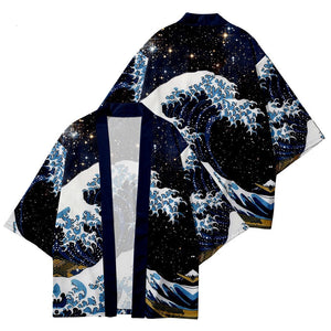 Kimono Japanese Great Wave and Mighty Koi-Kawaii Dream