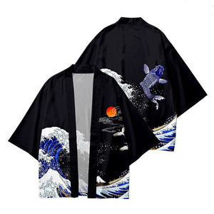 Kimono Japanese Great Wave and Mighty Koi-Kawaii Dream