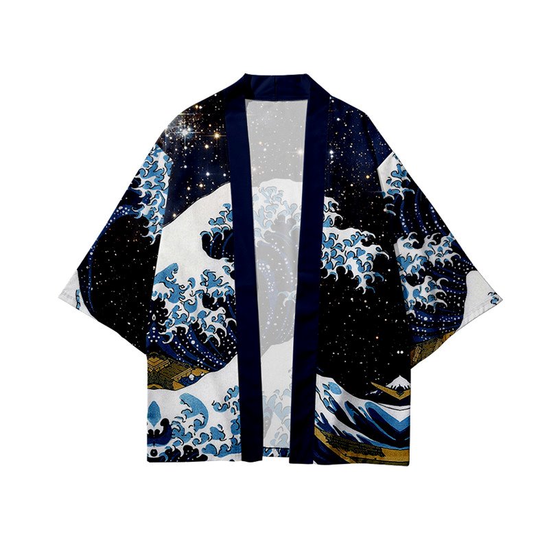 Kimono Japanese Great Wave and Mighty Koi-Kawaii Dream
