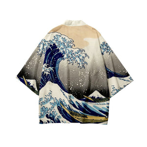 Kimono Japanese Great Wave and Mighty Koi-Kawaii Dream