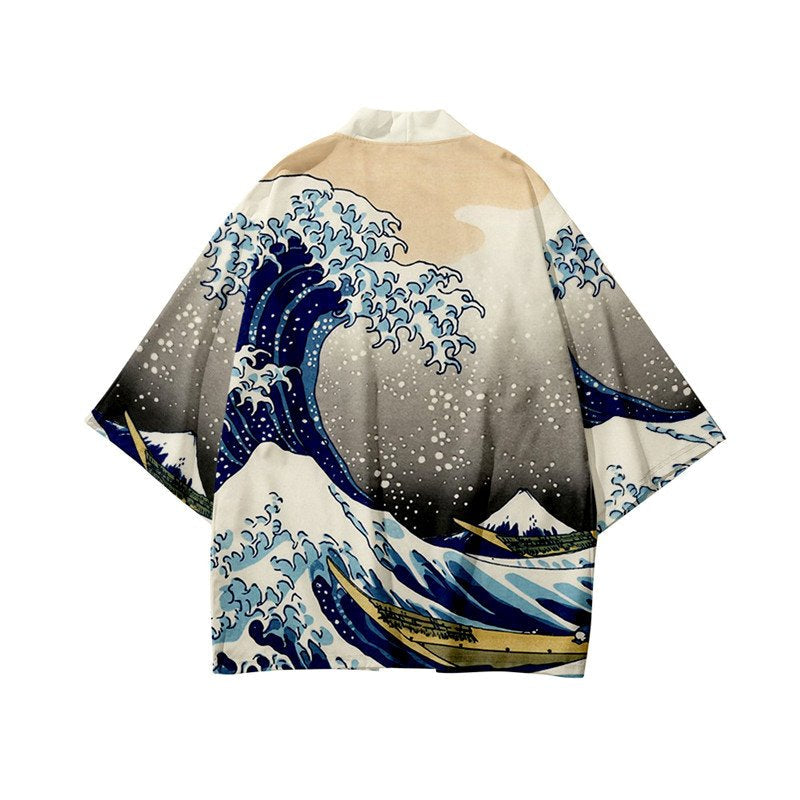 Kimono Japanese Great Wave and Mighty Koi-Kawaii Dream
