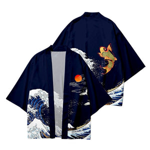 Kimono Japanese Great Wave and Mighty Koi-Kawaii Dream