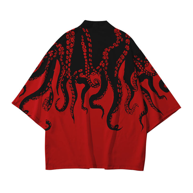 Kimono Japanese Octopus Prints-Kawaii Dream