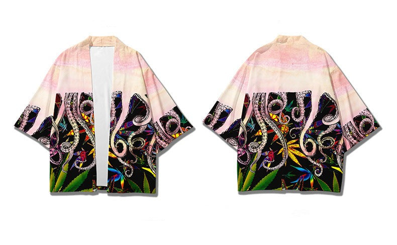 Kimono Japanese Octopus Prints-Kawaii Dream