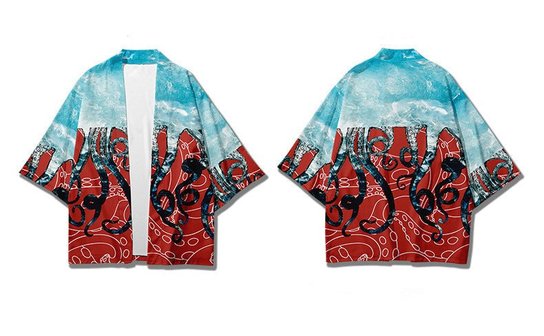 Kimono Japanese Octopus Prints-Kawaii Dream