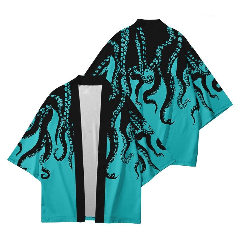 Kimono Japanese Octopus Prints-Kawaii Dream