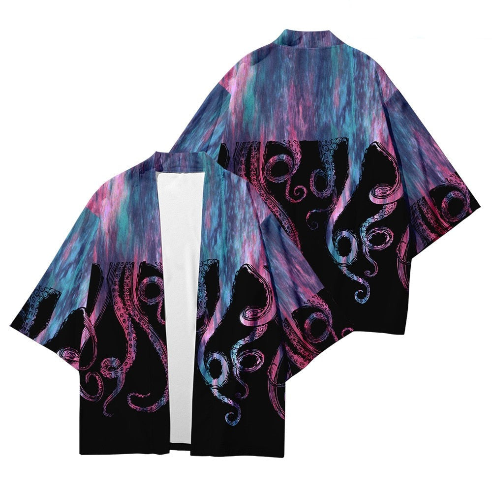 Kimono Japanese Octopus Prints-Kawaii Dream