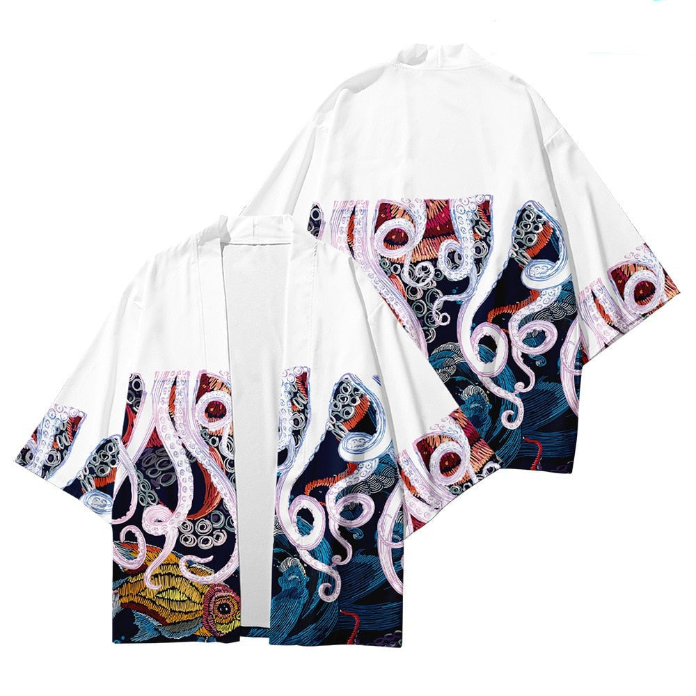 Kimono Japanese Octopus Prints-Kawaii Dream
