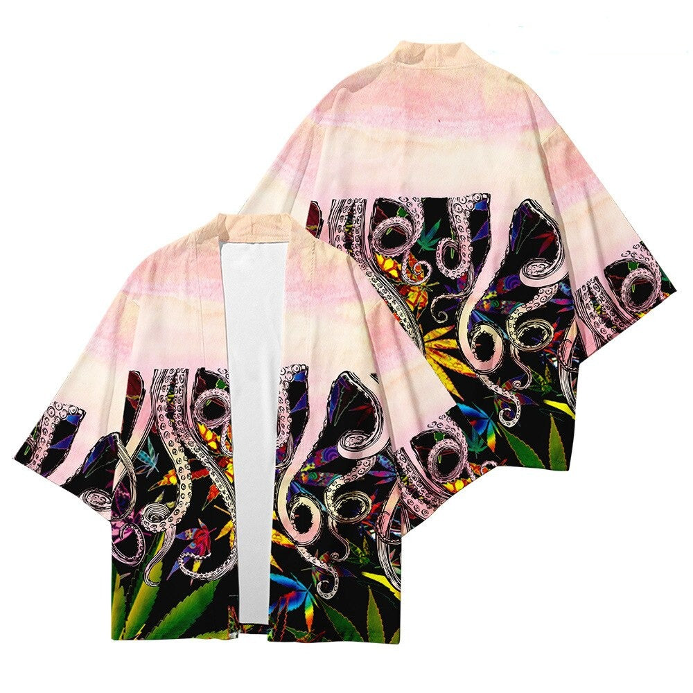 Kimono Japanese Octopus Prints-Kawaii Dream