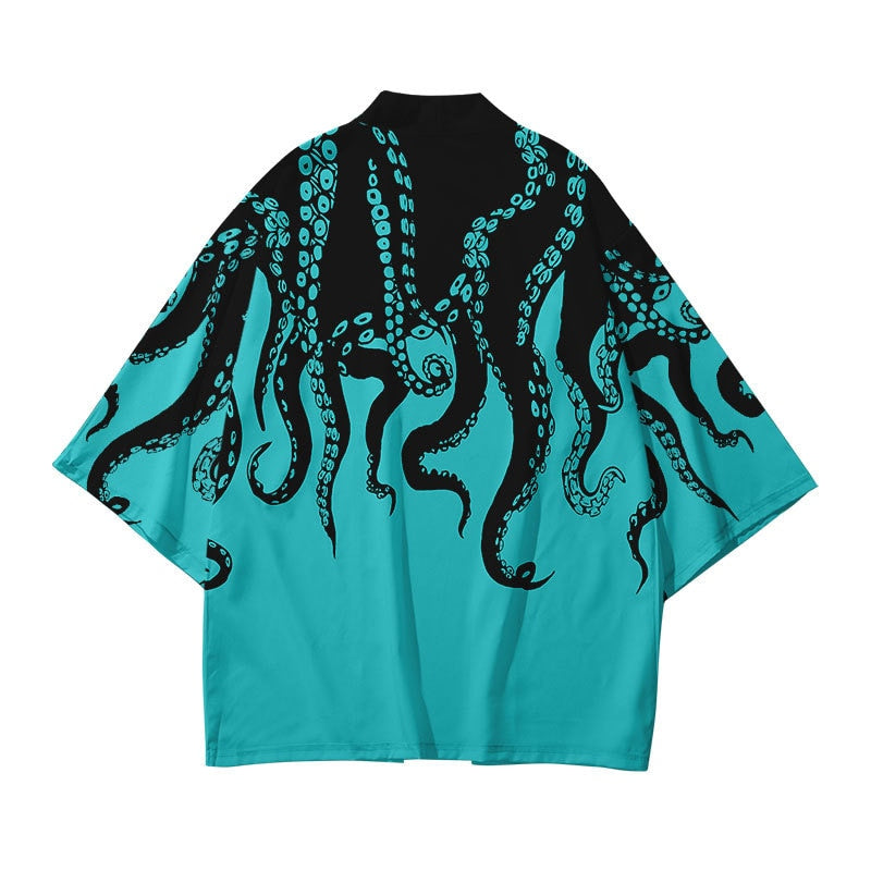 Kimono Japanese Octopus Prints-Kawaii Dream