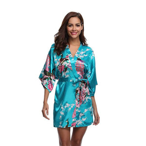 Kimono Short Robe Magnificent Peacock 2nd Collection-Kawaii Dream